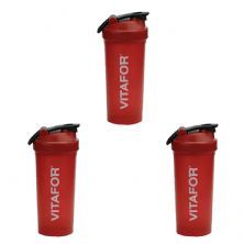 Kit 3X Coqueteleira Vermelha - 700ml Vermelho - Vitafor