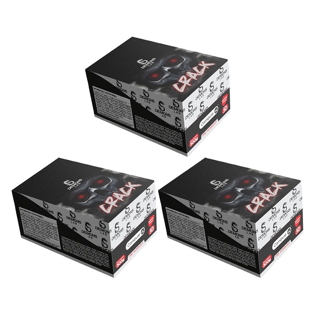 Kit 3X Crack Rumble - 30 Sach�s 10g Popping Candy - Demons Lab