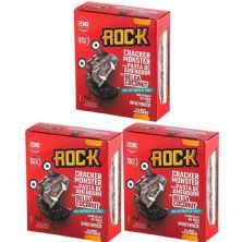 Kit 3X Cracker Monster Com Pasta De Amendoim - 55g Belga Coconut - Rock Peanut