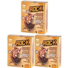 Kit 3X Cracker Monster Com Pasta De Amendoim - 55g Chocolate Belga - Rock Peanut