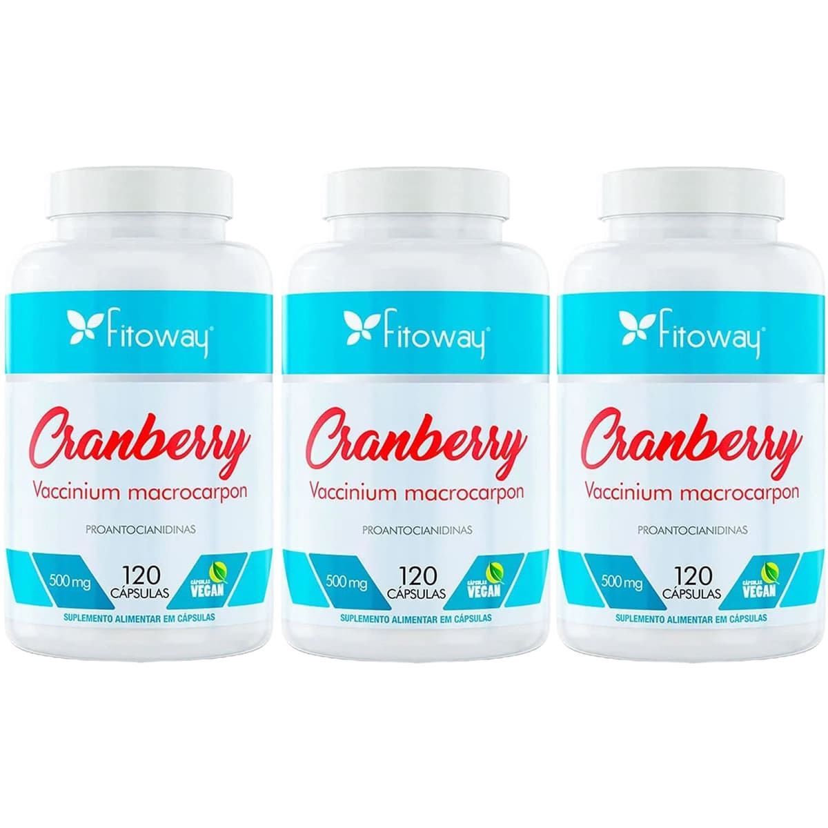 Kit 3X Cranberry - 120 C�psulas - Fitoway