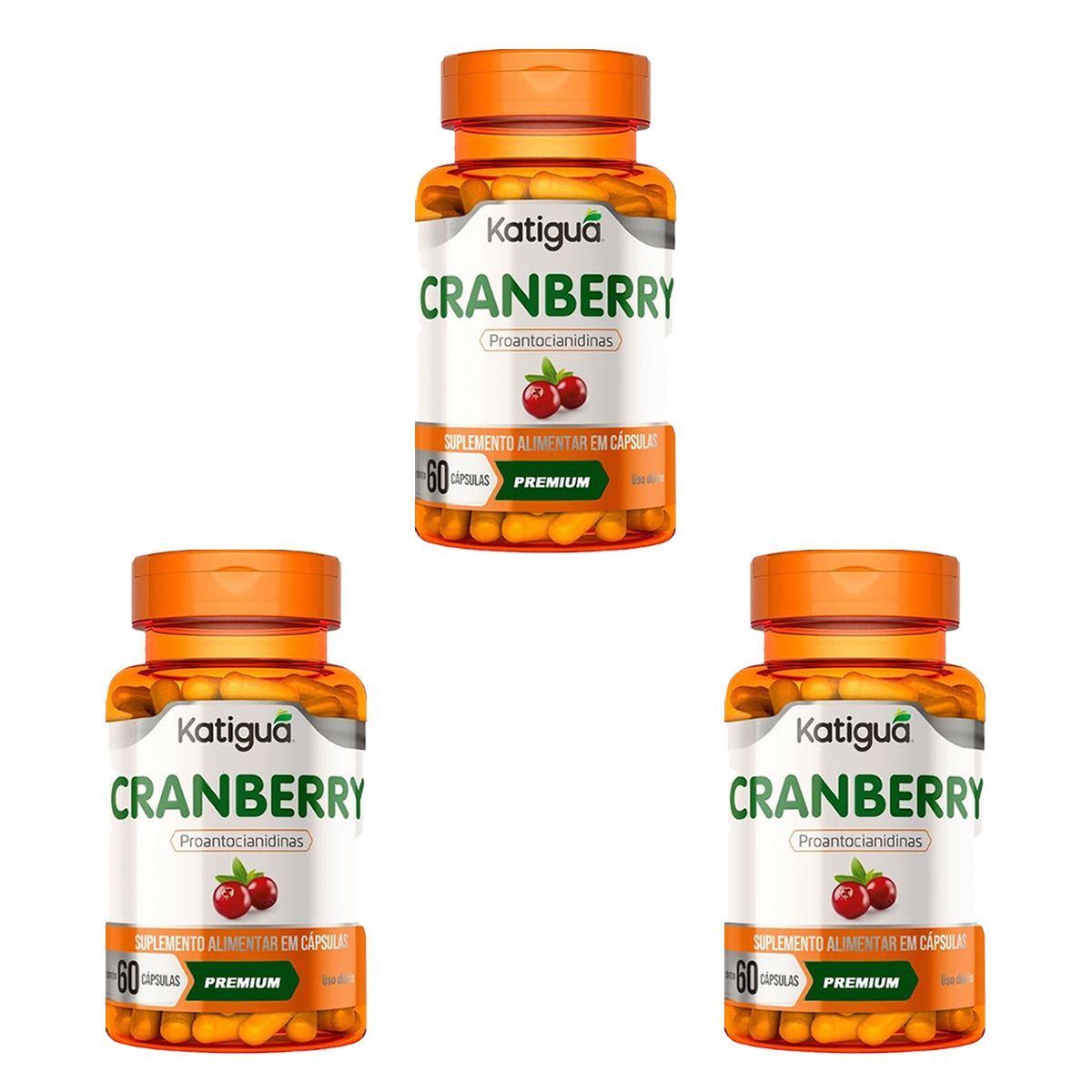 Kit 3X Cranberry - 60 C�psulas - Katigu�
