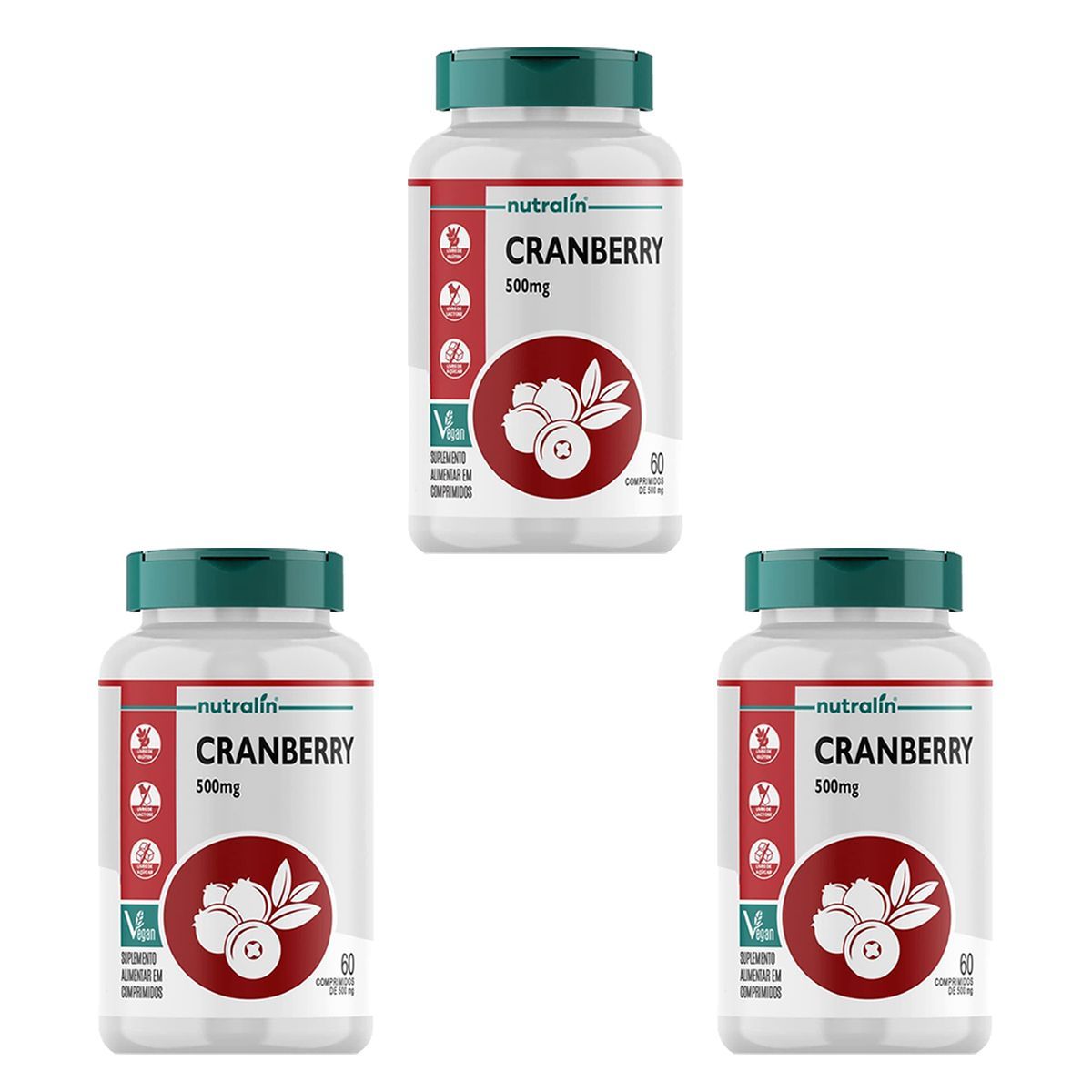 Kit 3X Cranberry - 60 Comprimidos - Nutral�n