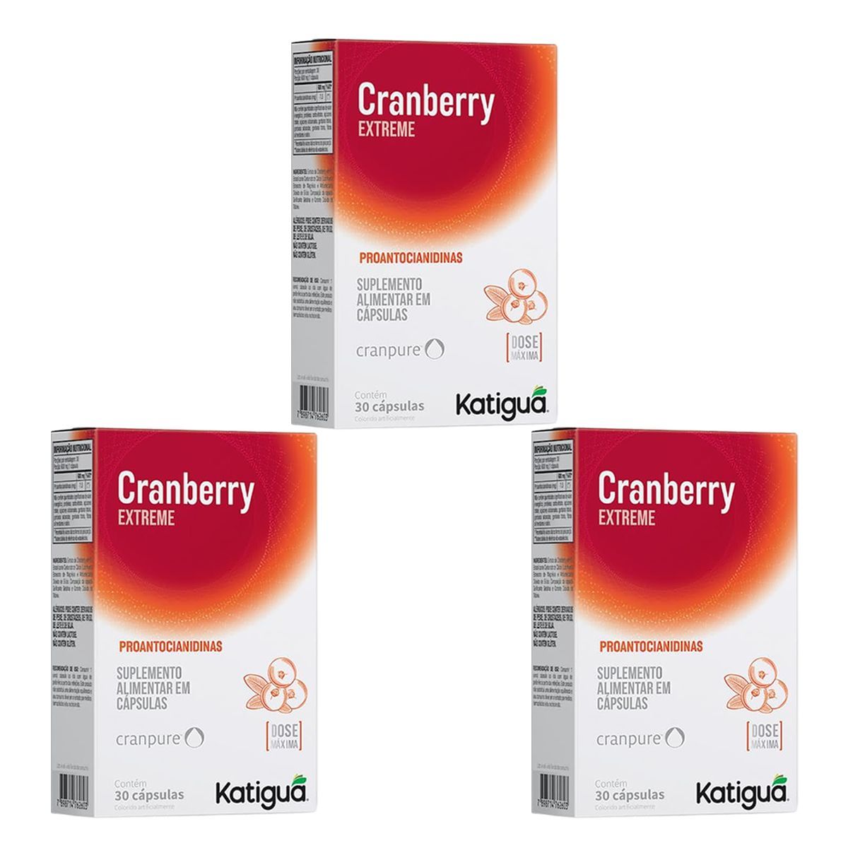 Kit 3X Cranberry Extreme - 30 C�psulas - Katigu�