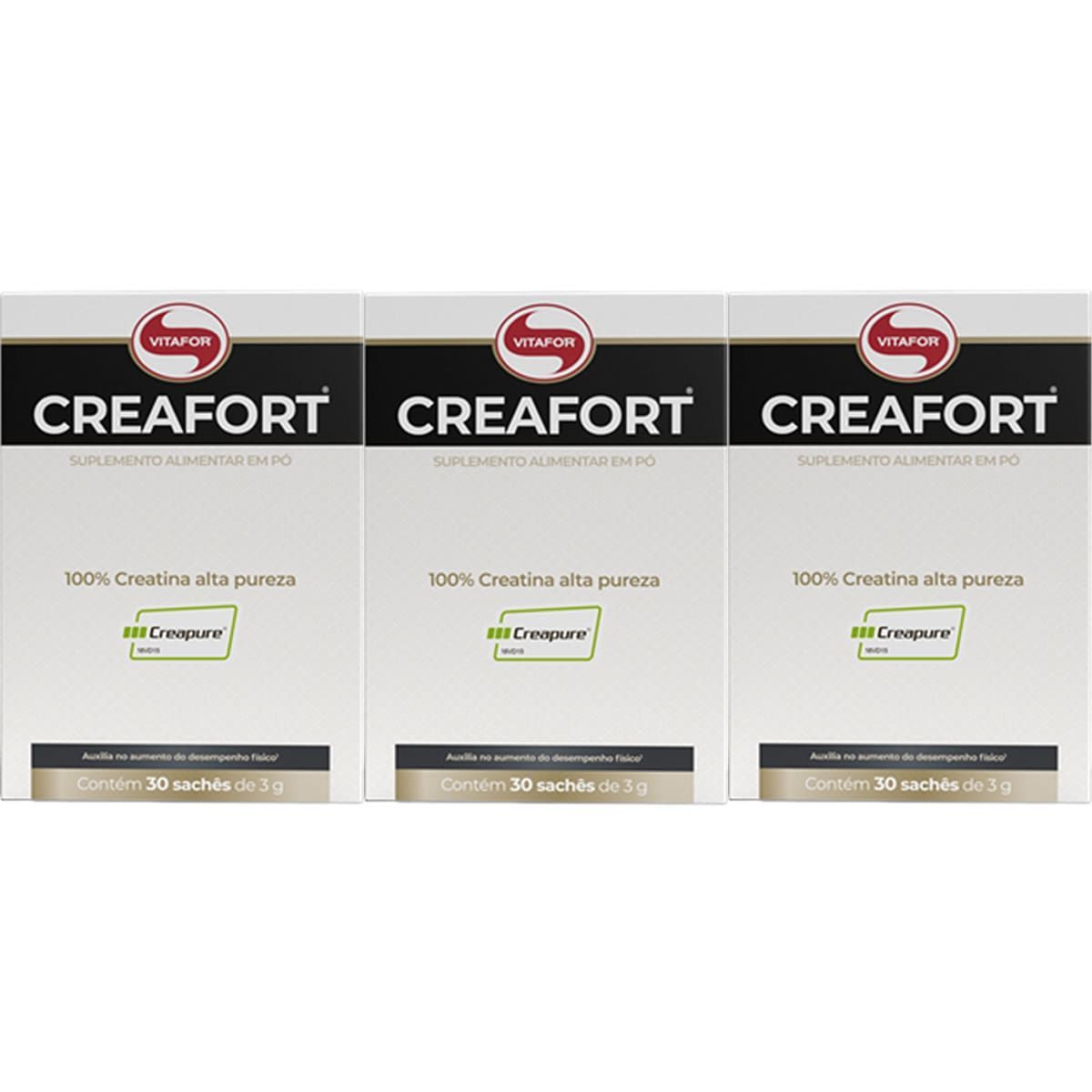 Kit 3X Creafort Creapure Creatina - 30 Sach�s 3g - Vitafor