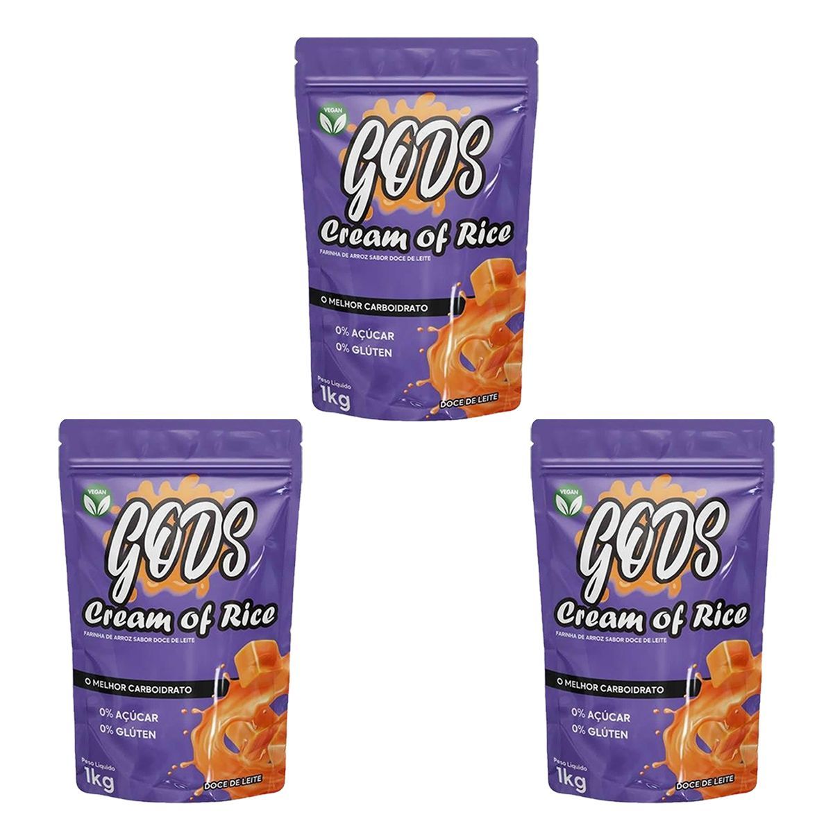 Kit 3X Cream of Rice - 1000g Refil Doce de Leite - Canibal