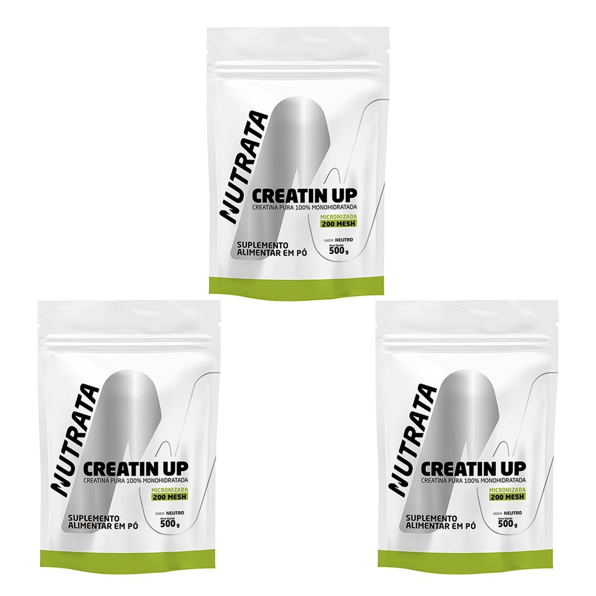 Kit 3X Creatin Up - Refil 500g Neutro - Nutrata