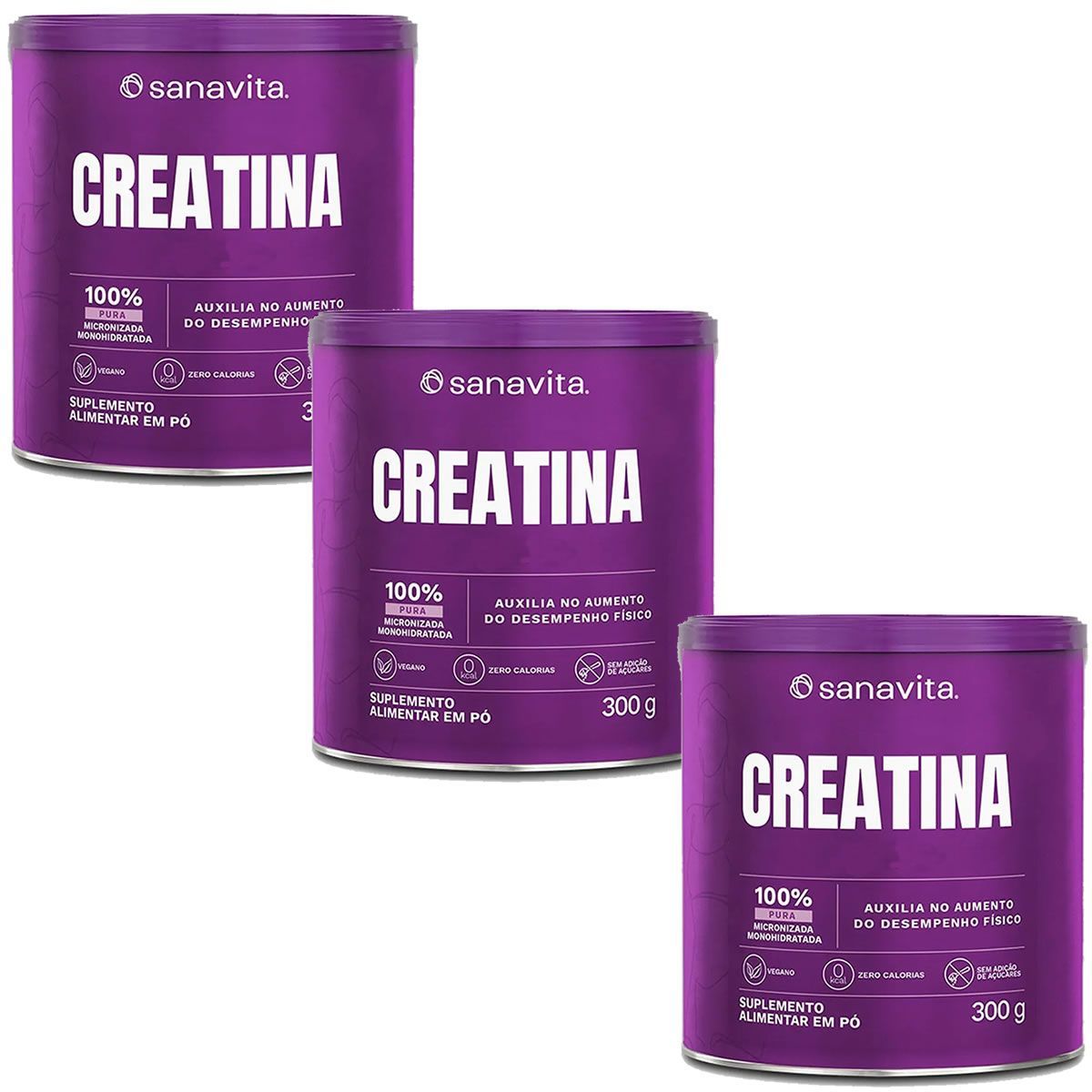 Kit 3X Creatina - 300g - Sanavita