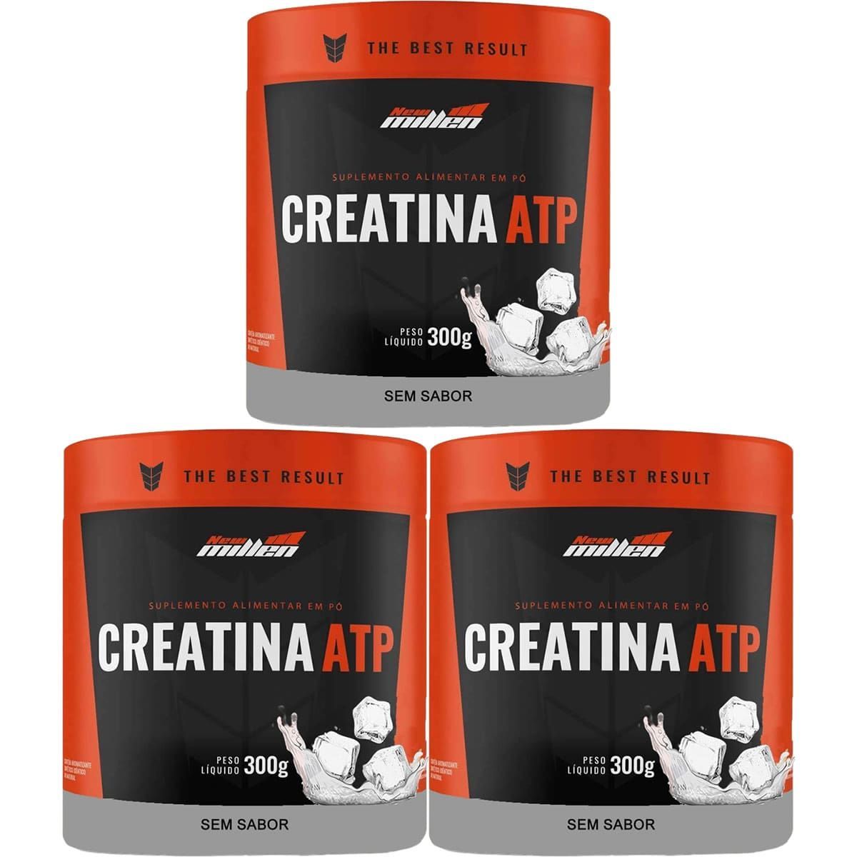 Kit 3X Creatina ATP - 300g Sem Sabor - New Millen