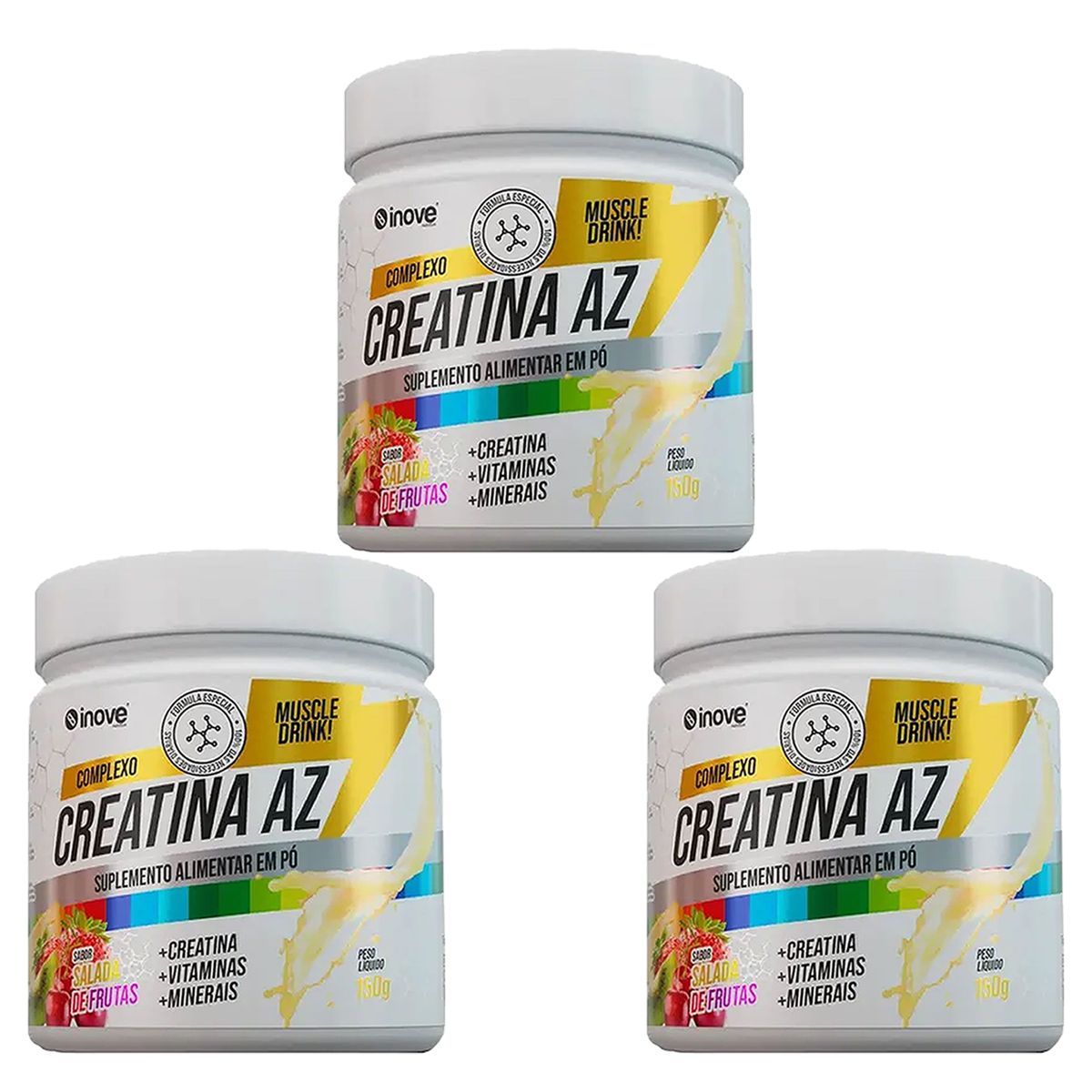 Kit 3X Creatina AZ + Vitaminas - 150g Salada de Frutas -  Inove Nutrition