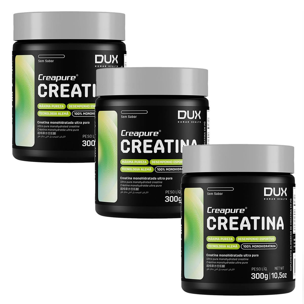 Kit 3X Creatina  Creapure  - 300g Sabor Natural - Dux Nutrition