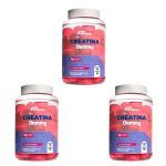 Kit 3X Creatina Gummy - 60 Gomas Freutas Vermelhas -  Newnutrition
