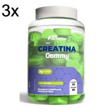 Kit 3X Creatina Gummy - 60 Gomas Uva Verde -  Newnutrition