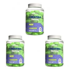 Kit 3X Creatina Gummy - 60 Gomas Uva Verde -  Newnutrition