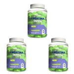 Kit 3X Creatina Gummy - 60 Gomas Uva Verde -  Newnutrition