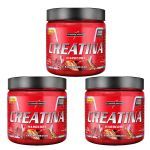 Kit 3X Creatina Hardcore - 350g Morango - Integral M�dica