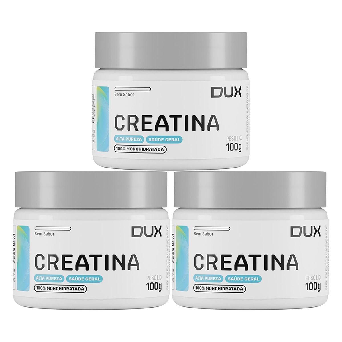 Kit 3X Creatina Monohidratada - 100g Sem Sabor - Dux Nutrition	