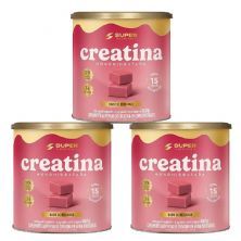 Kit 3X Creatina Monohidratada - 40 Dados 6,5g Caramelo de Morango - Desinch�