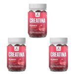 Kit 3X Creatina Monohidratada Gummy - 60 Gomas 3,5g Morango - Desinch�