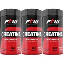 Kit 3X Creatina Monohidratada Micronizada - 120 C�psulas - FTW