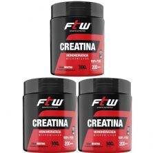 Kit 3X Creatina Monohidratada Micronizada - 300g Neutro - FTW