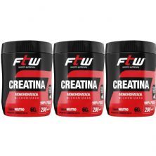 Kit 3X Creatina Monohidratada Micronizada - 60g Neutro - FTW