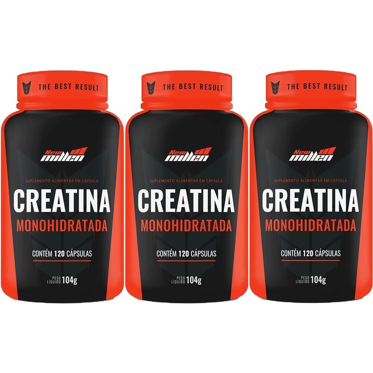 Kit 3X Creatina Monohydrate - 120 C�psulas - New Millen