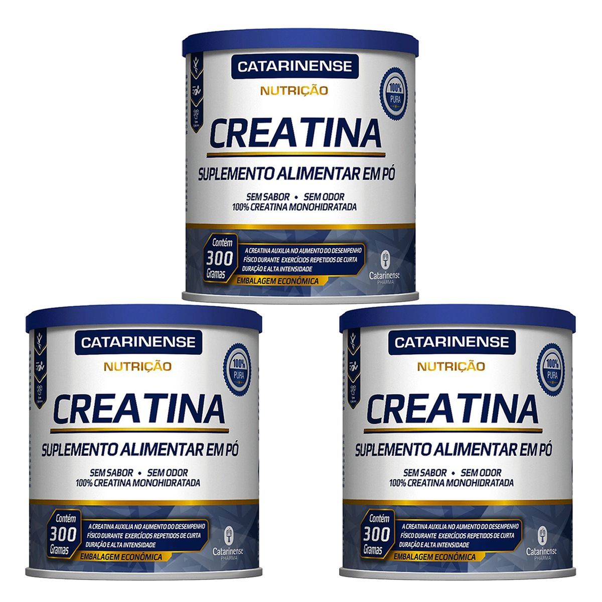 Kit 3X Creatina Nutri��o - 300g Neutro - Catarinense