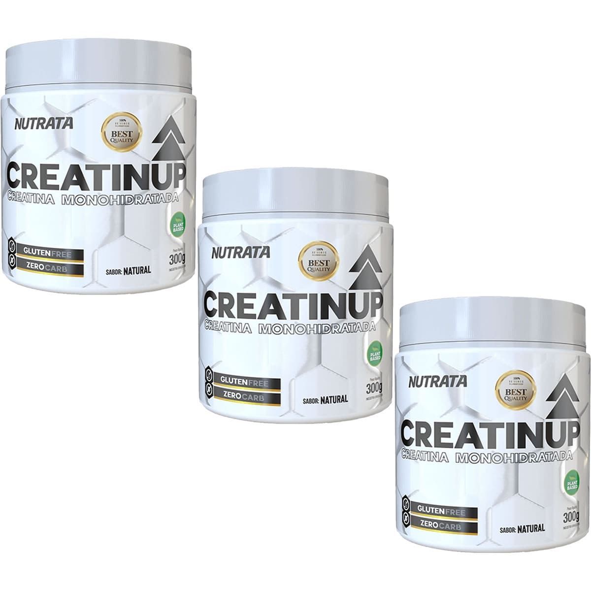 Kit 3X Creatina Up Monohidratada Vegano - 300g - Nutrata