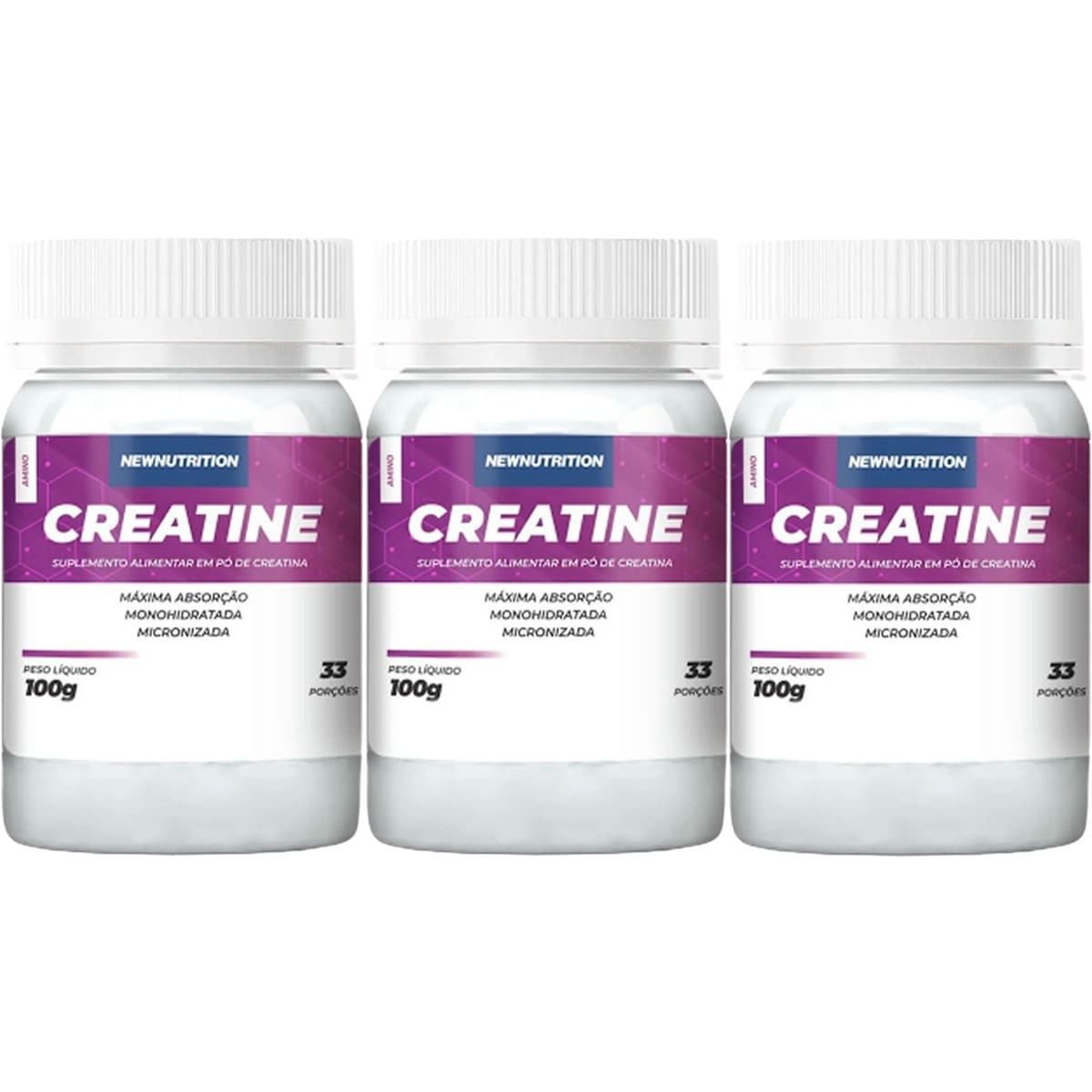 Kit 3X Creatine - 100g Sem Sabor - NewNutrition