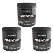 Kit 3X Creatine Monohidratada - 300g Sem Sabor  - Black Skull