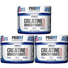 Kit 3X Creatine Monohydrate Power - 90g Sem Sabor - Profit