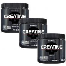 Kit 3X Creatine Pure Monohydrate - 150g - Black Skull