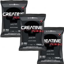 Kit 3X Creatine Turbo - 500g Refil Sem Sabor - BlackSkull
