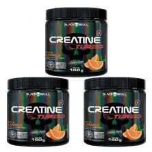 Kit 3X Creatine Turbo Monohidratada - 150g Laranja - Black Skull