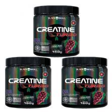 Kit 3X Creatine Turbo Monohidratada - 150g Uva - Black Skull