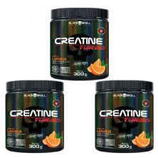 Kit 3X Creatine Turbo Monohidratada - 300g Laranja - Black Skull