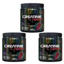 Kit 3X Creatine Turbo Monohidratada - 300g Uva - Black Skull