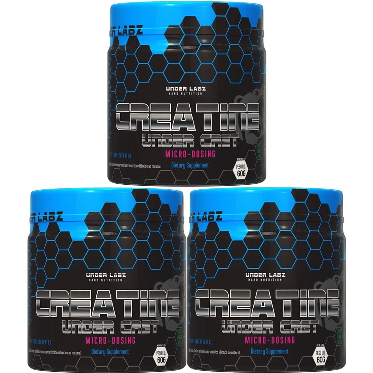 Kit 3X Creatine Under Cret - 60g Exotic Lemon - Under Labz