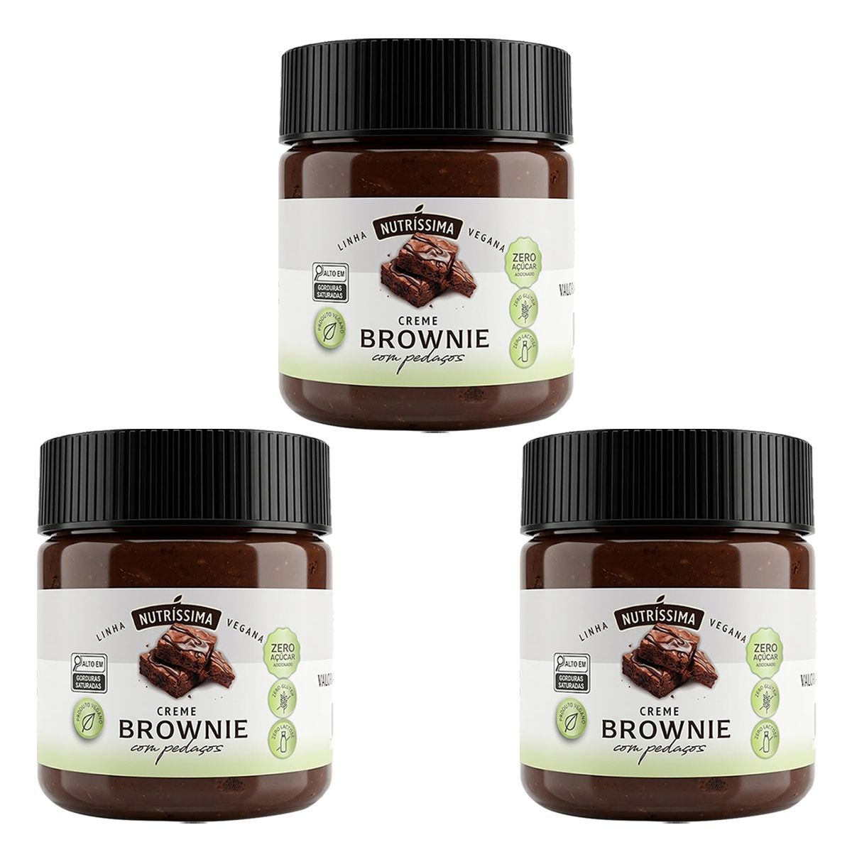 Kit 3X Creme Brownie em Peda�os - 150g - Nutrissima