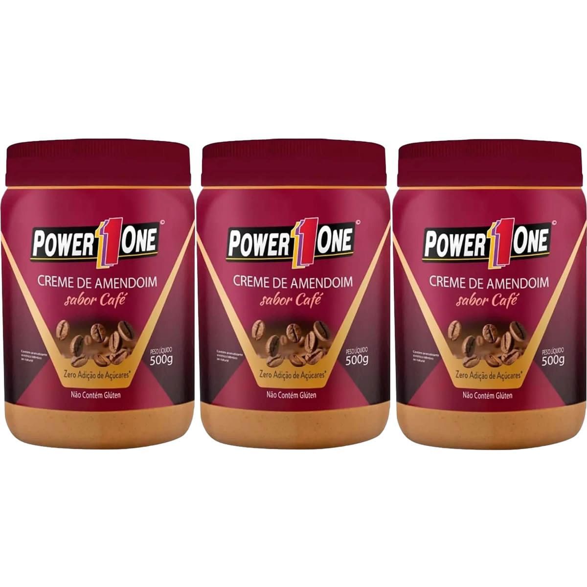 Kit 3X Creme de Amendoim - 500g Caf� - Power One