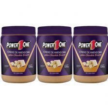 Kit 3X Creme de Amendoim - 500g  Chocolate Branco - Power One