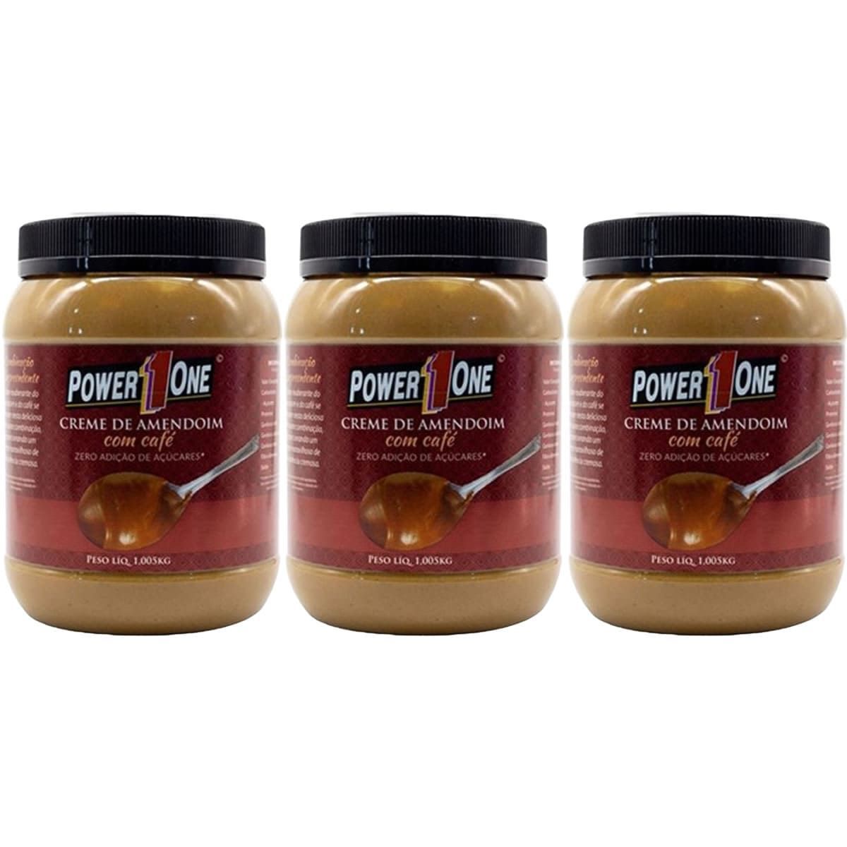 Kit 3X Creme de Amendoim com Caf� - 1005g - Power One