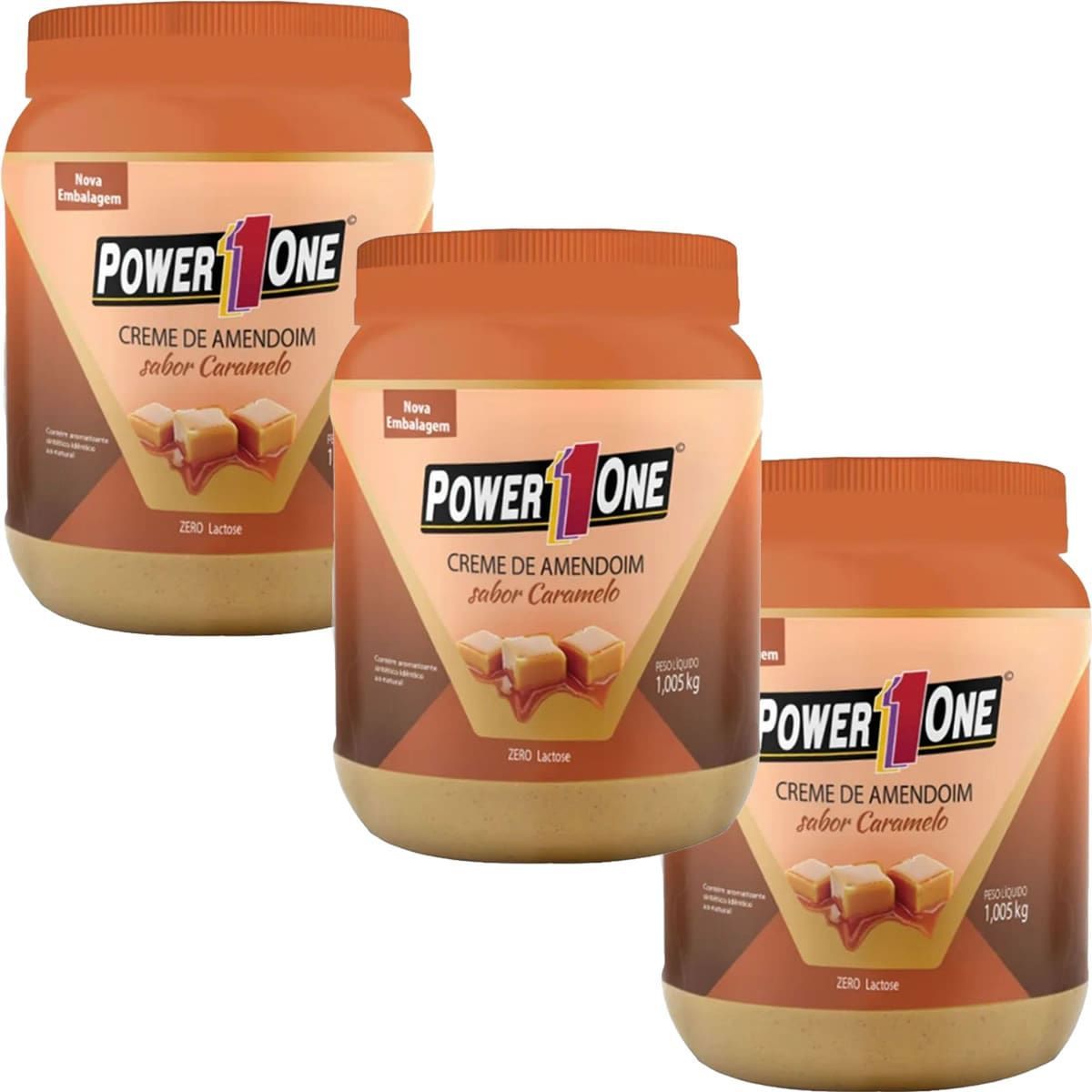 Kit 3X Creme de Amendoim com Caramelo - 1.005g - Power One