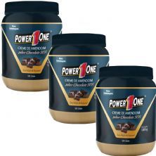 Kit 3X Creme de Amendoim com Peda�os de Chocolate - 1005g - Power One