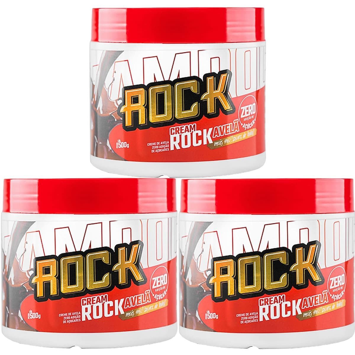 Kit 3X Creme de Amendoim Zero A��car  - 500g Avel� - Rock Peanut