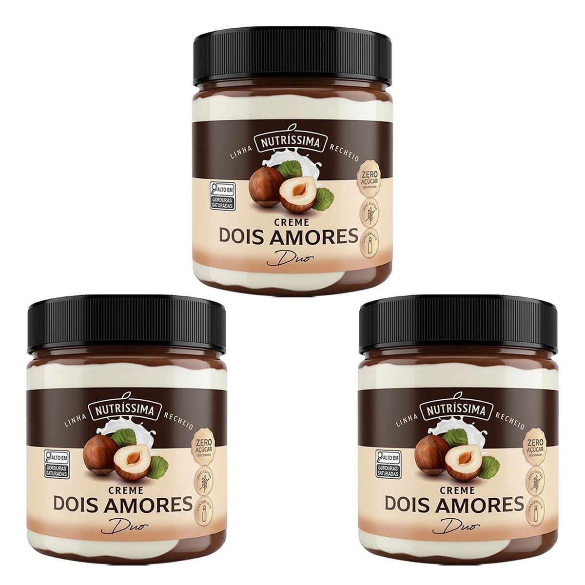 Kit 3X Creme de Avellan Duo - 450g Avel� com Leite - Nutr�ssima
