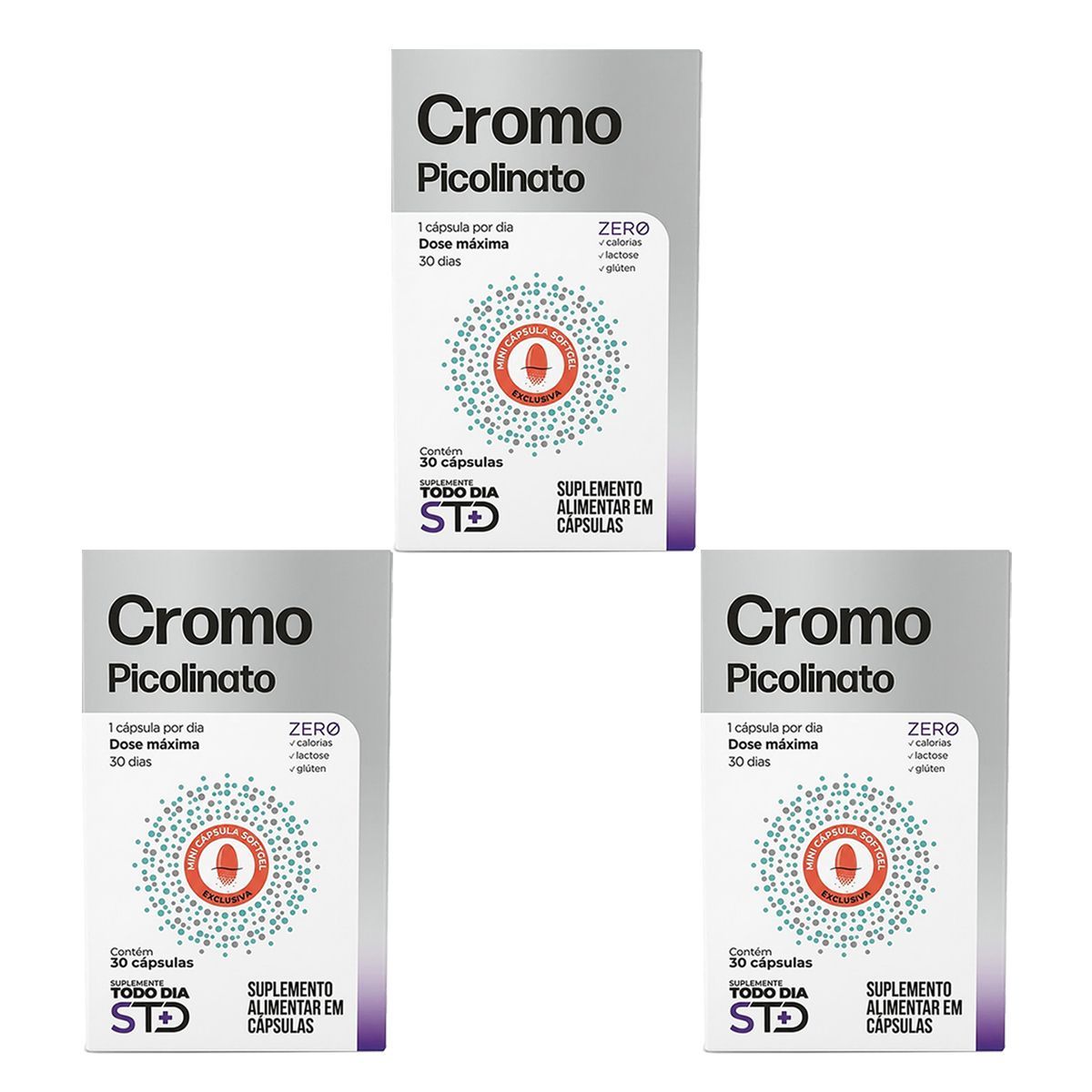 Kit 3X Cromo Picolinato - 30 C�psulas - Katigu�