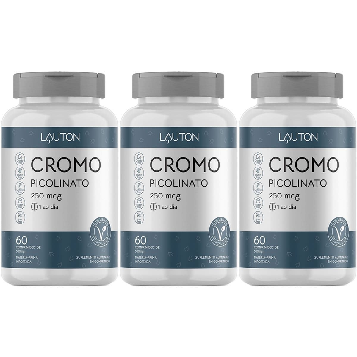 Kit 3X Cromo Picolinato - 60 Comprimidos - Lauton Nutrition