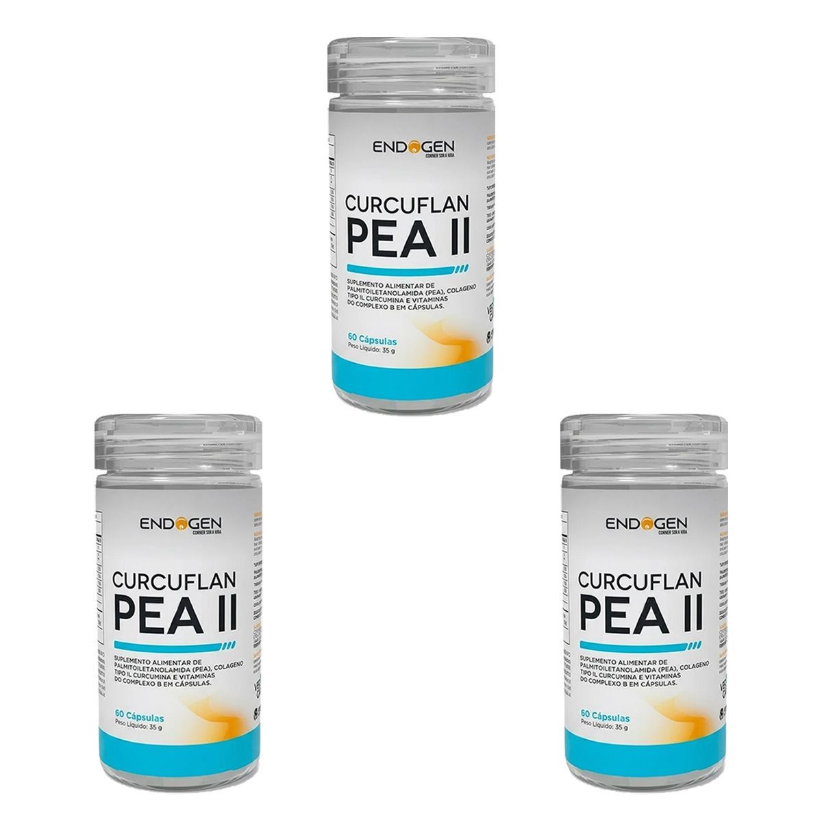 Kit 3X Curcuflan PEA II - 60 C�psulas - Endogen